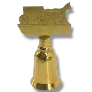 Solid Brass Stagecoach Hand Bell USA Made Horse and Buggy Western